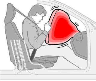 Oltre alle cinture di sicurezza, l automobile dispone di un airbag nel volante (SRS - sistema di ritenuta supplementare). L airbag è ripiegato al centro del volante.