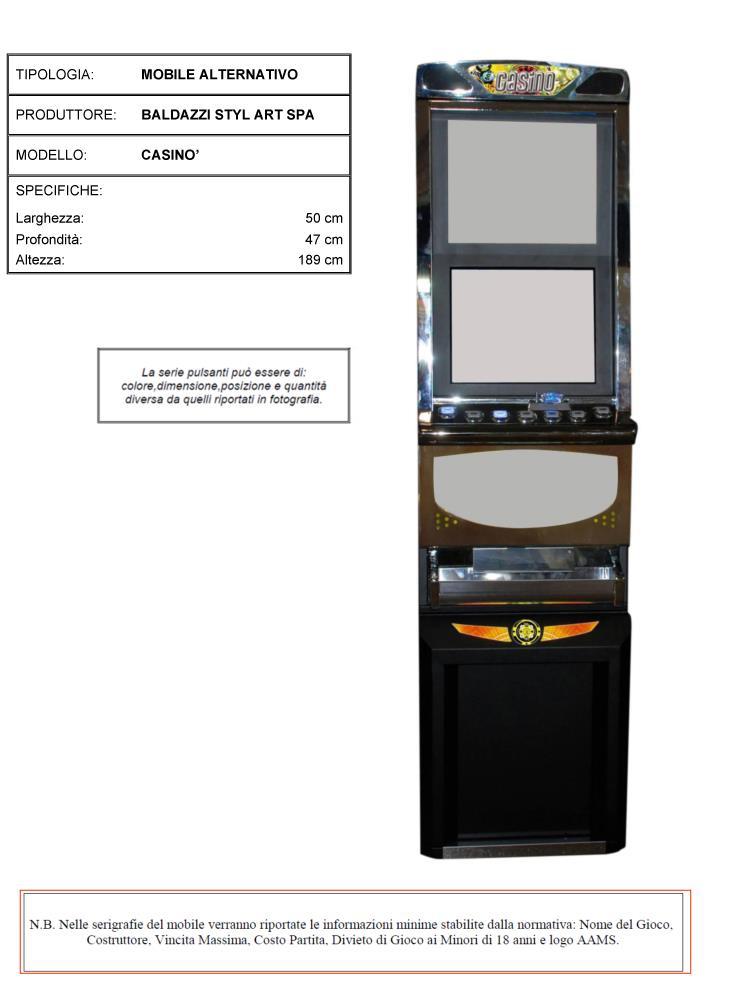 Apparecchio con cabinet alternativo Casino