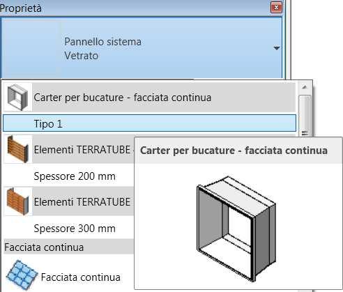 Selezionare quindi il pannello che si desidera forare (aiutarsi con la pressione del tasto