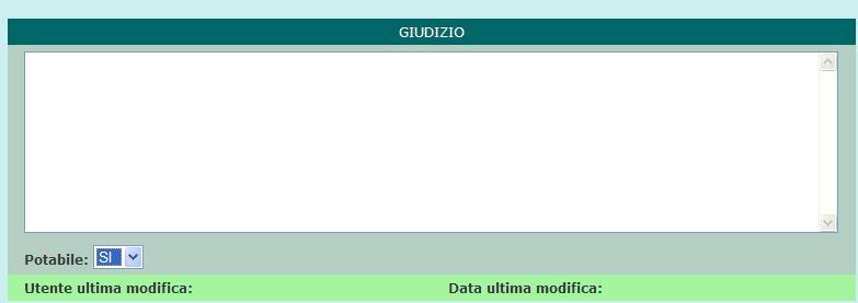 giudizio di potabilità relativo al campione e una valutazione se il campione è o meno