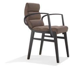 vista  Armchair with back upholstered in front and wood at