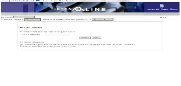 4.4 INOLTRO DELLA DOMANDA Una volta inseriti i dati la fase successiva è inoltrare i dati: Ogni inoltro avrà l effetto di salvataggio dei dati acquisiti e contemporaneamente di: Produrre un PDF, il