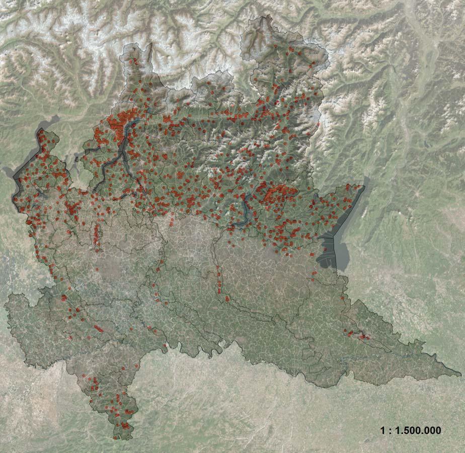 Bollettino Ufficiale 45 Distribuzione sul territorio La figura 8 rappresenta la mappatura degli incendi sul territorio regionale nel periodo 2006-2015; per questa serie storica è stato condotto un