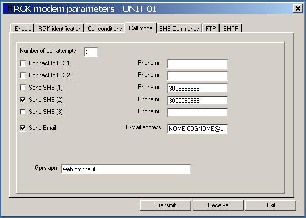 Nome del server FTP, nome utente e password per l accesso ad area FTP. Dati propri dell utente. Richiedere all amministartore di rete aziendale. Nome del server SMTP per le e-mail.