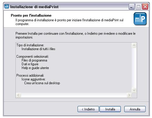 Installazione software - passo 4 - verificare le impostazioni,