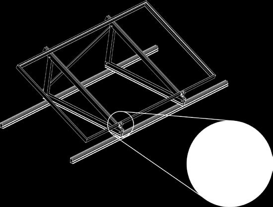 Per una posa in modo orizzontale 4) Fissate i vostri pannelli solari sui triangoli