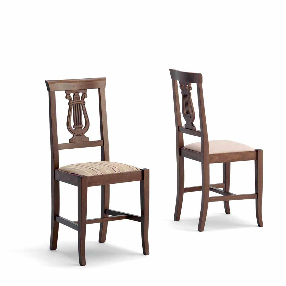 treccia chair with solid beech frame, wooden or straw seat, or