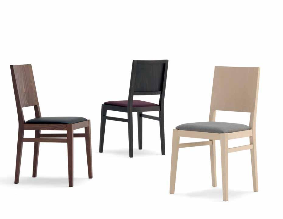 seat, or uni sgabello con struttura in massello di faggio, seduta in legno, o rivestita in