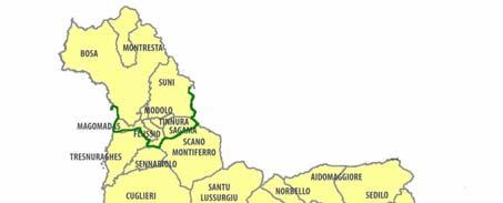 1.1 ELABORAZIONE ED ANALISI DEL CONTESTO SOCIO ECONOMICO Confini della Provincia di Oristano e Distretti dell ASL n 5 ( Fig.