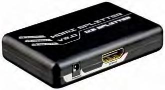 SPLITTER HDMI DISTRIBUTORE DI SEGNALE x SPLITTER HDMI Dotato di ingresso HDMI e uscite HDMI in modo da poter visualizzare il segnale in uscita da un dispositivo fino a monitor LCD.