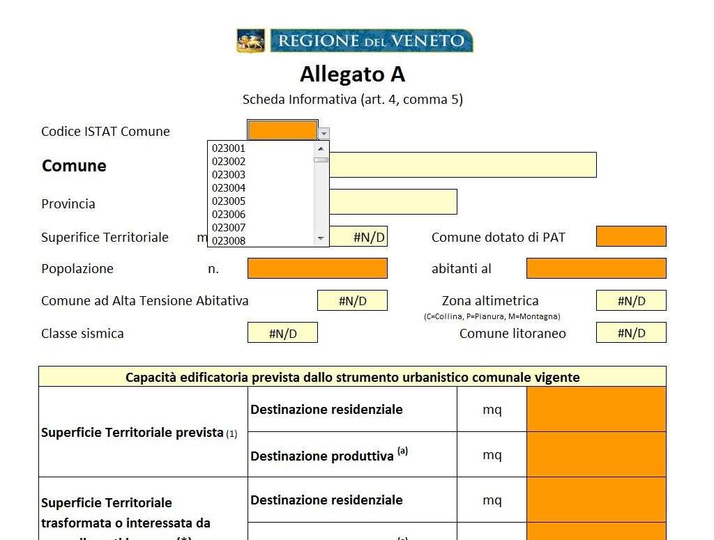 estratti dalla Banca dati della Carta della copertura del suolo 2012 della Regione