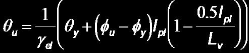 Assumendo per la colonna un momento d inerzia efficace, si può valutare lo spostamento della massa efficace dovuto al raggiungimento del momento di snervamento l espressione: dove: δ fy = θ y H M y
