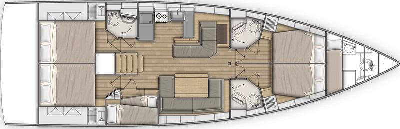 (Opzione) 110 Hp 110 HP ARCHITETTI / DESIGNER Architetto navale: Berret Racoupeau Yacht Design Architettura esterna ed interna: Nauta Design Versione 3 cabine 2 locali bagno: ATTESTATO CERTIFICAZIONE