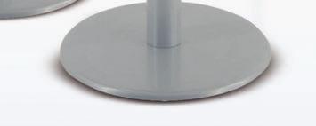 Basamento: disco in acciaio stampato (Ø 49 cm).