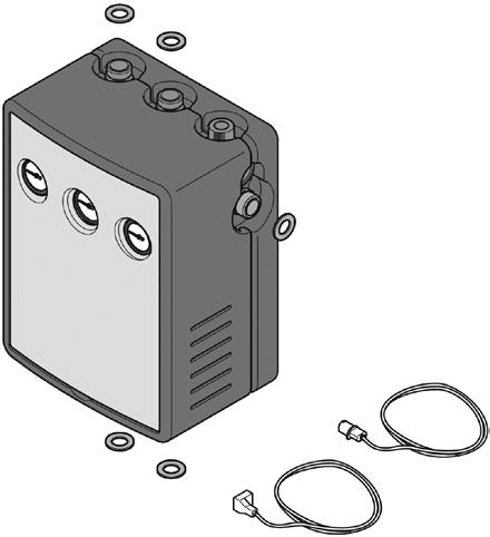 Assemblaggio sistema 7 7.3.3 Kit integrazione solare cod. 0020202036 7.3.5 Vasi d espansione Vaso d espansione solare 25+10 l.: cod. 0020059914 Vaso d espansione sanitario 8 l.: cod. 0020229691 Fig.