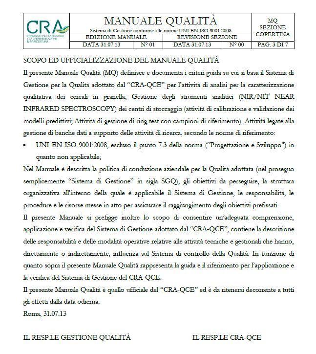 ISO 9001-2008 delle attività collegate alla gestione della