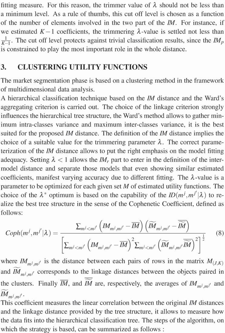 An inter-models distance for clustering