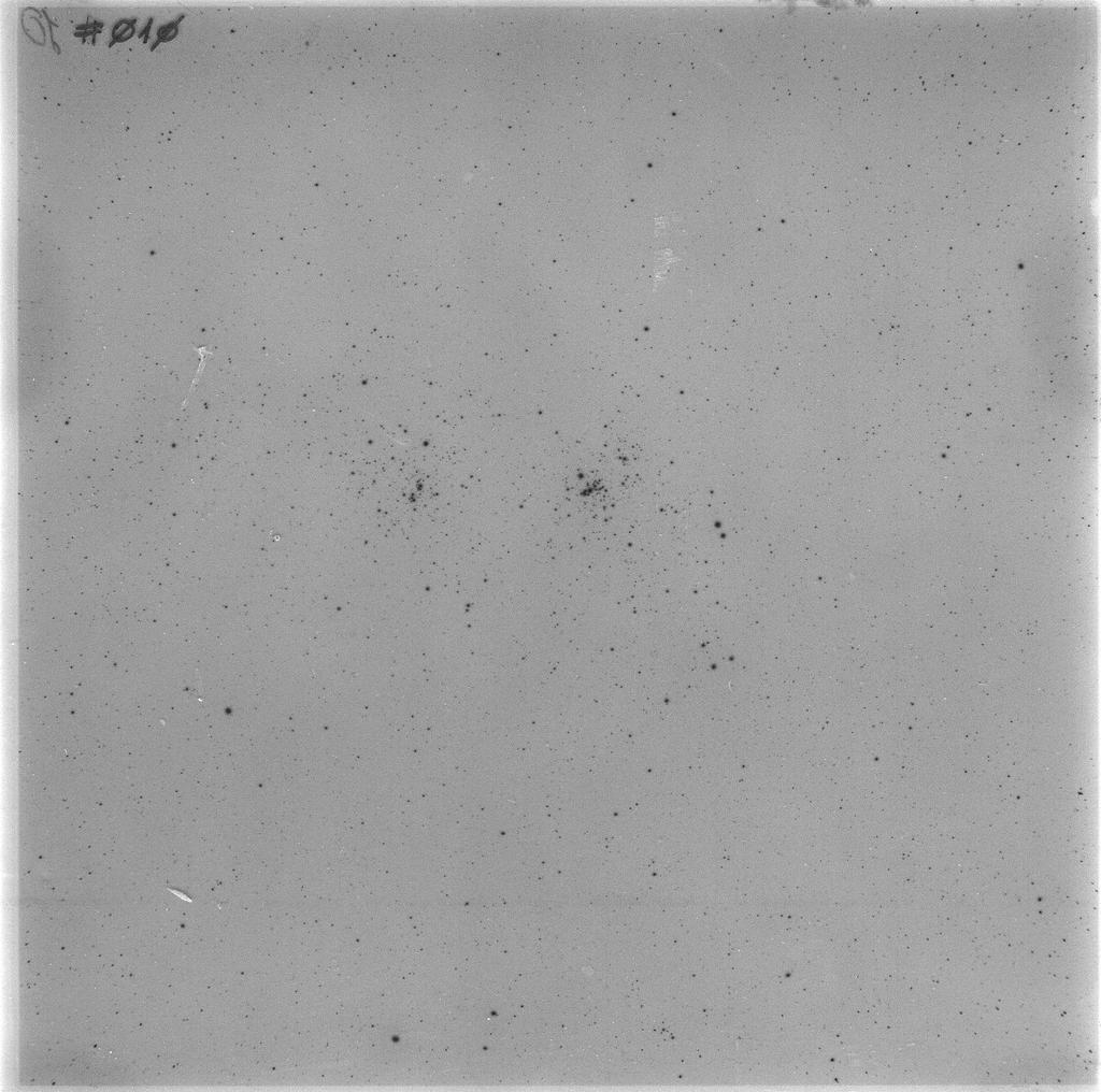 La strada che abbiamo fatto grazie alla tecnologia: una mia ripresa del 1985 su lastra fotografica dell ammasso doppio di Perseo (NGC 869 e 884) a circa 8600 anni luce