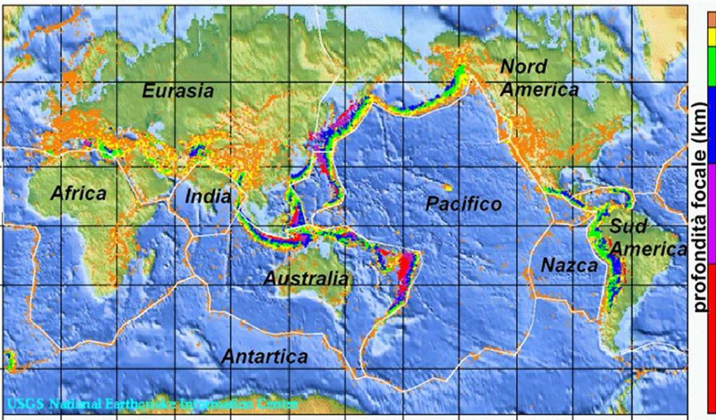 ORIGINE E DISTRIBUZIONE DEI TERREMOTI I terremoti sono concentrati in fasce che coincidono con i limiti tra