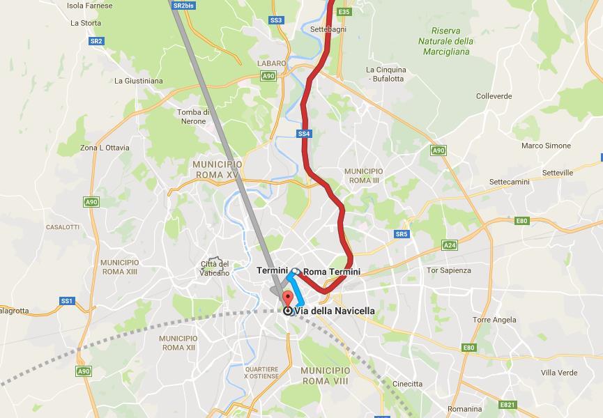 AUTO Autostrada E35 da nord: Prendere l'uscita 8 per SS4 verso Salaria/Rieti/Roma Centro/Salario, mantenere la sinistra al bivio, seguire le indicazioni per Roma Centro/Salario/Parioli ed entrare in
