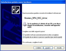 select the path to get the folder containing the installation driver " Bmeters_RFM_RX2.