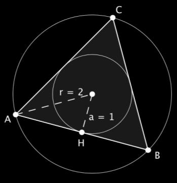 Proprietà del triangolo equilatero In ogni triangolo equilatero il raggio della circonferenza circoscritta è il doppio del raggio della circonferenza inscritta.