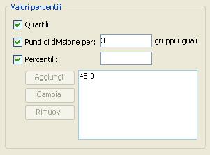 Misure di posizione Spss: n-tili (Frequenze) In Statistiche.