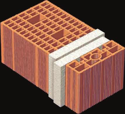 Laterizio interno funzione strutturale fbk1=20,62 N/mm² fbk2=3,65 N/mm² foratura 45 % IL SISTEMA TRI L UNICA DOPPIA PARETE PREASSEMBLATA A TENUTA