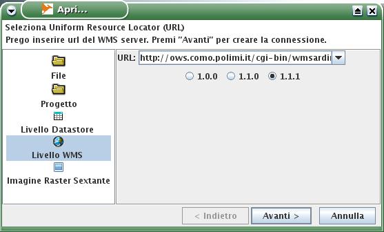 48 layer WMS E' possibile collegarsi ad un web services WMS (Web Map Services) e consultare la