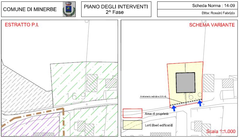 Scheda norma 14 09: individuazione di due lotti liberi all interno della zona ES con assegnazione di capacità volumetrica di 1.000 mc.