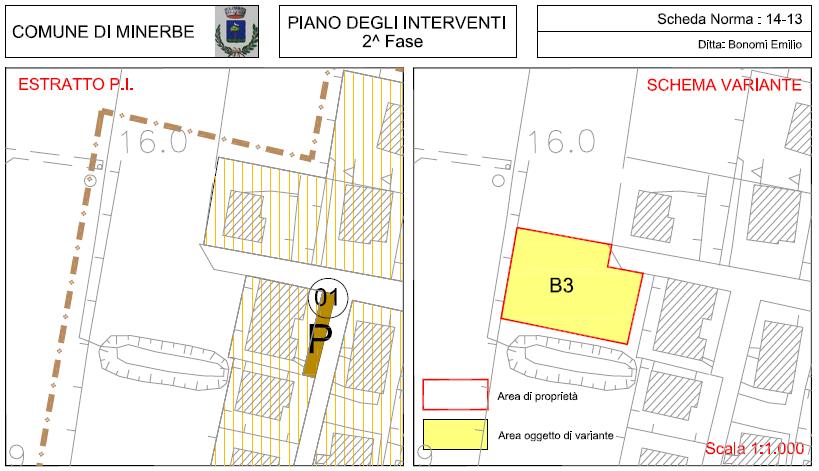 Scheda norma 14 13: è relativa all individuazione, nel Capoluogo di Minerbe, di un nuovo lotto residenziale di superficie