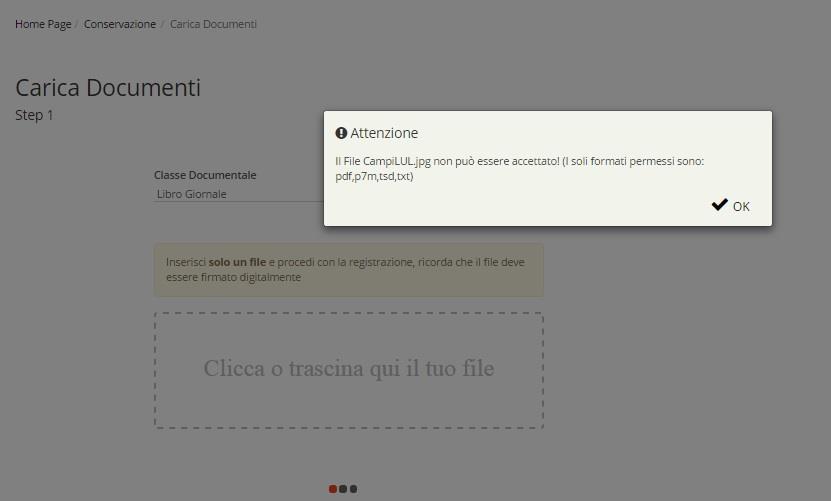 Inoltre, la piattaforma non permette di proseguire se tutti i metadati indicati non