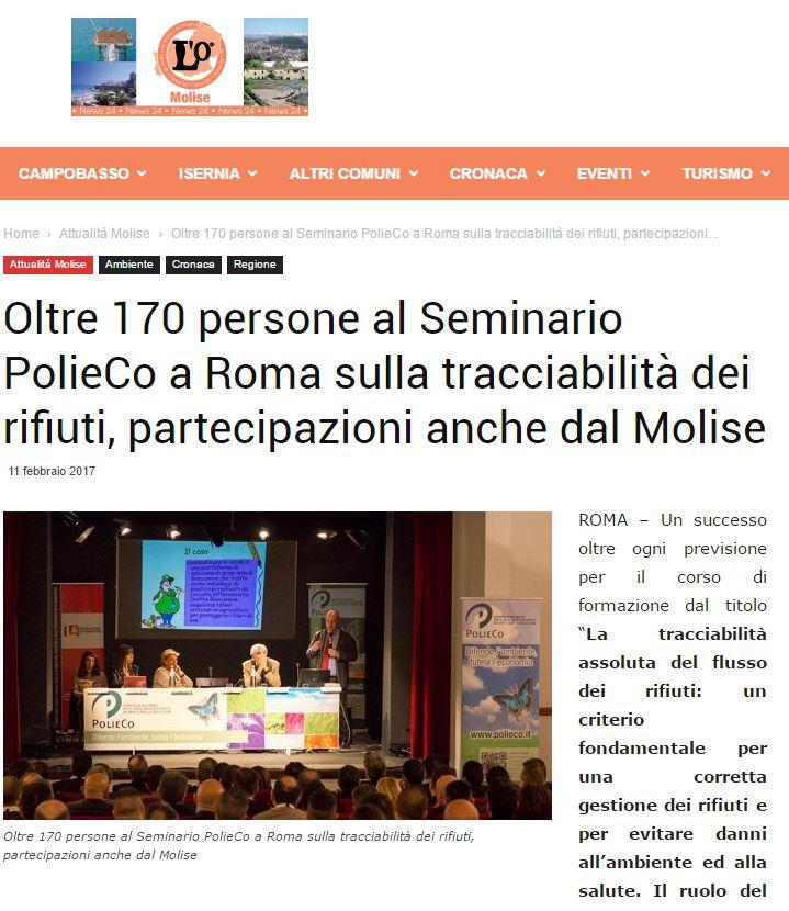 Molise News 24 PolieCo nel controllo della tracciabilità dei rifiuti plastici, primo appuntamento nazionale per il nuovo ciclo omonimo promosso dalla Fondazione Santa Chiara per lo Studio del Diritto