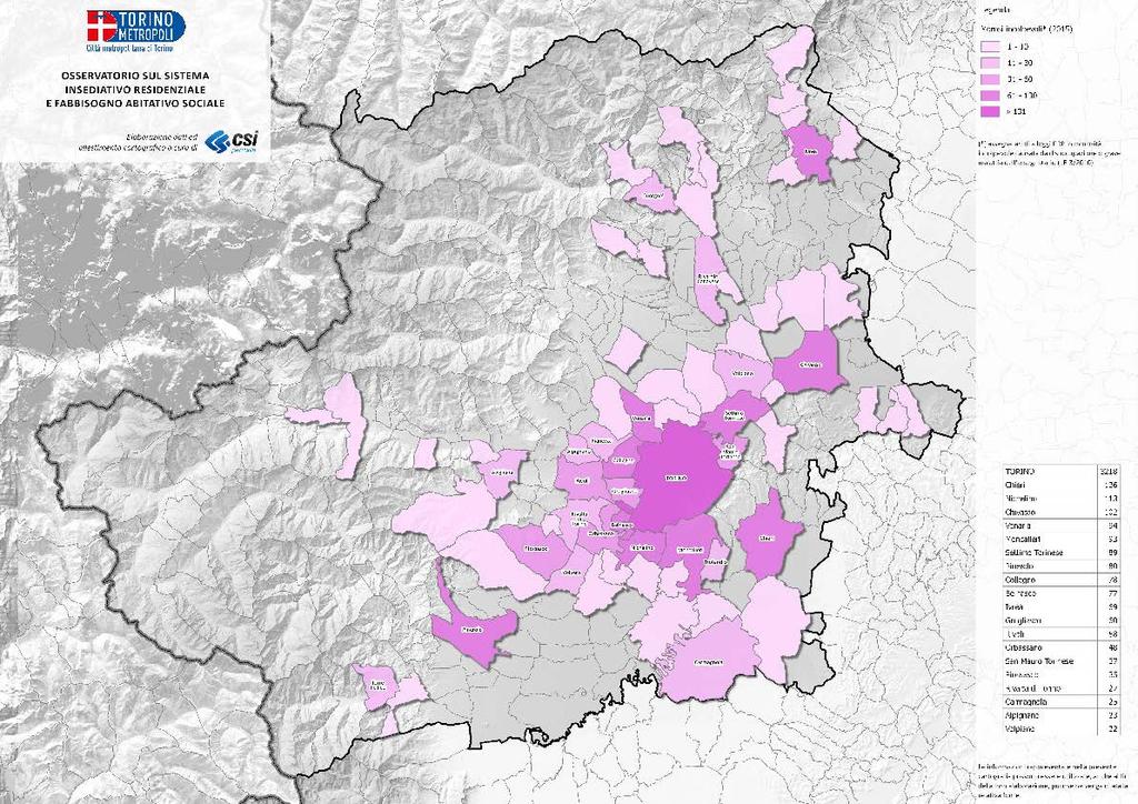 Le morosità incolpevoli nelle case popolari 2015 Nella Città di Torino 2.218 famiglie in morosità incolpevole nell ERP Nel resto Città Metropolitana di Torino: 1.