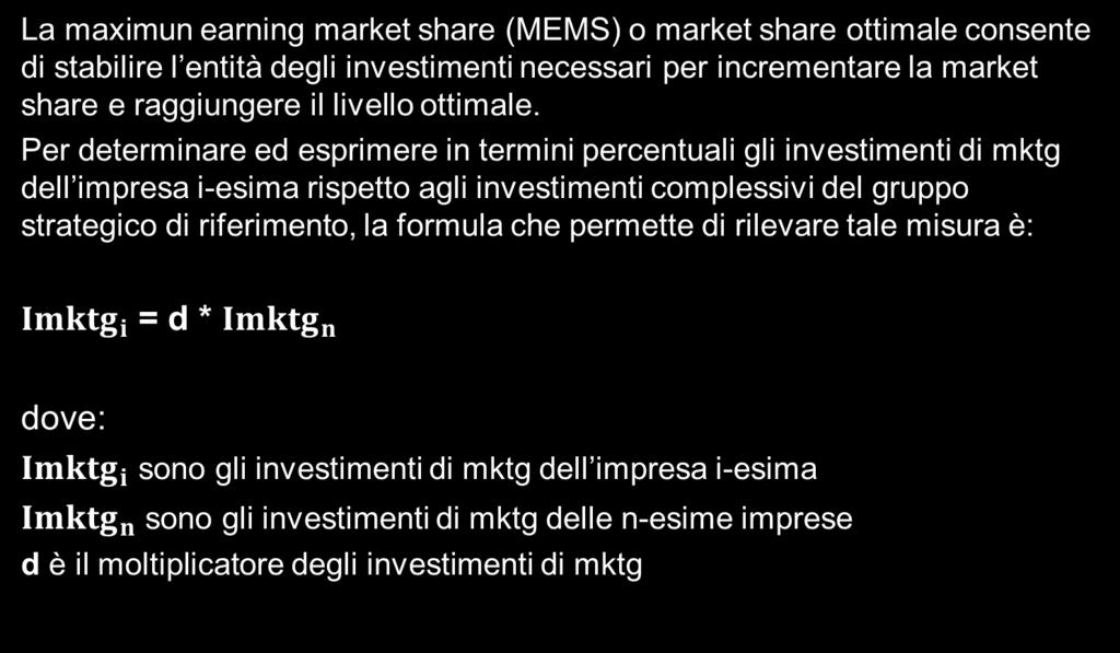 L uso della market share