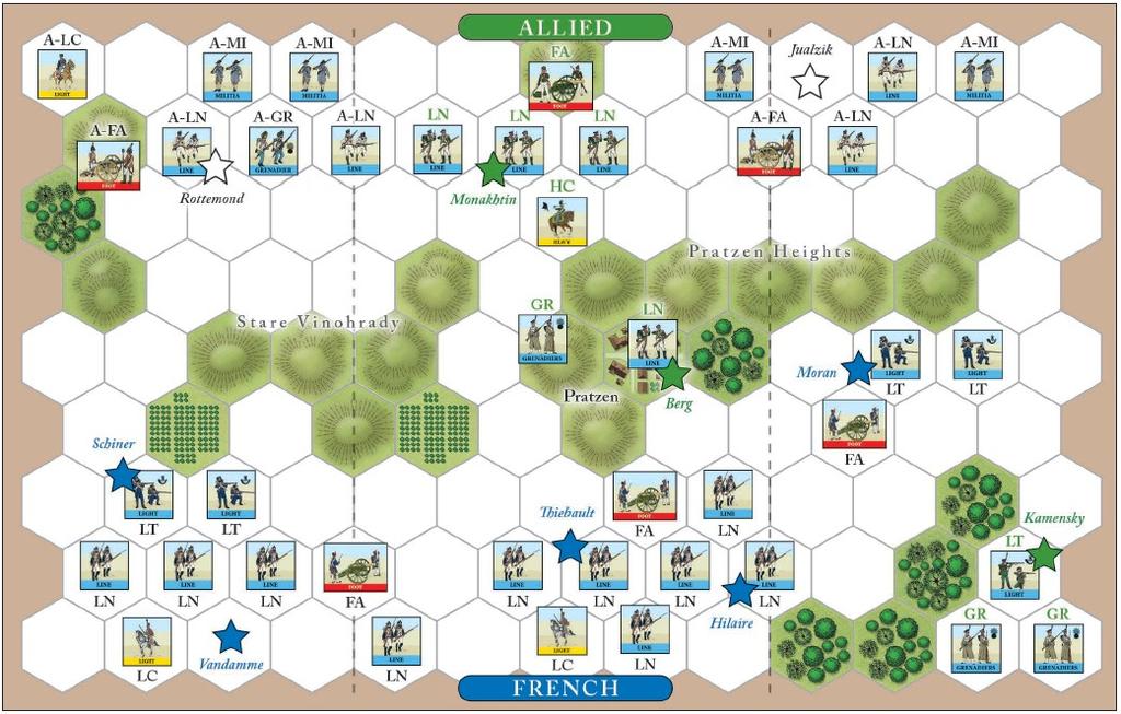 COMANDO & COLORI: NAPOLEONICO L ESERCITO PRUSSIANO Austerlitz 2 dicembre 1805 (attacco al centro di Soult) Circa alle 8:45 del mattino, ritenendo che il centro Alleato fosse stato sufficientemente