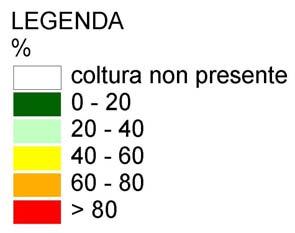 Allegato 10 Figura 9.23 - % di SAU coltivata a soia Le aree a percentuale di SAU più elevata sono quelle ove è ragionevole supporre che il carico complessivo di fitofarmaci sia più consistente.