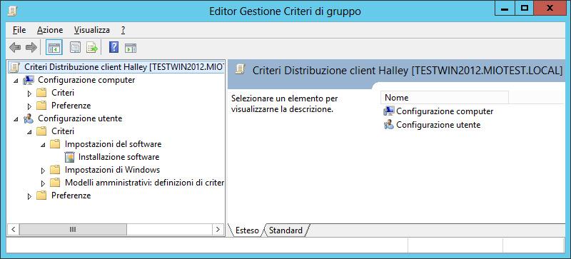 Tasto Dx su "Installazione Software" e selezionare "Nuovo" e quindi "Pachetto.