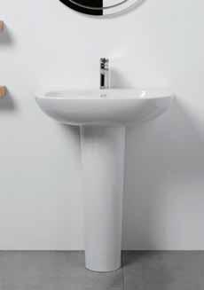 washbasin on pedestal, LINEA taps 02.