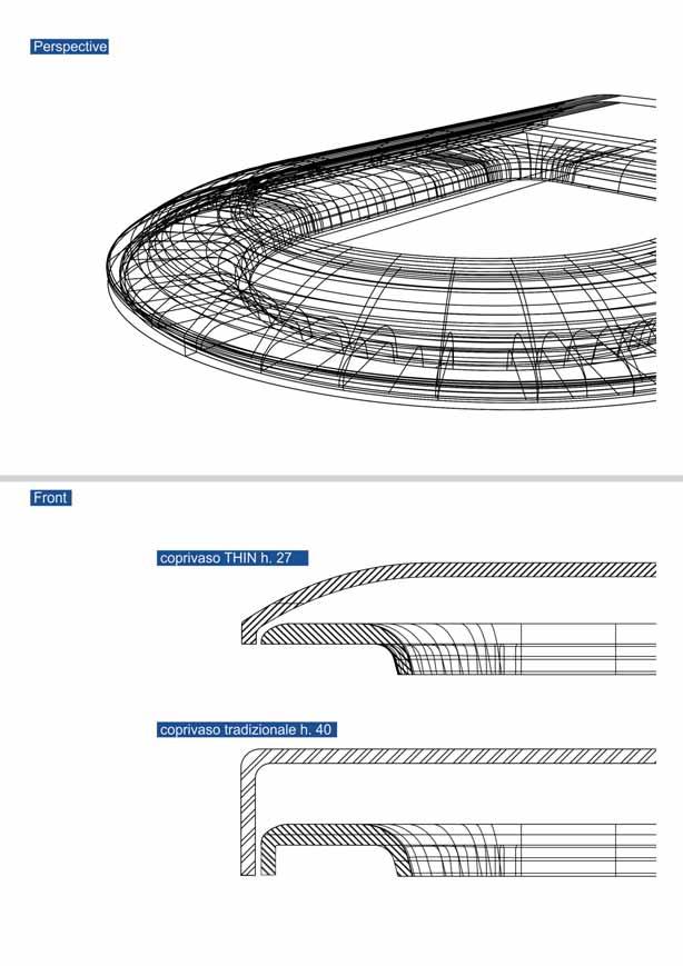 Copriwater THIN/THIN cover seat Il coprivaso thin è espressione di un design basato sulla filosofia della dematerializzazione.