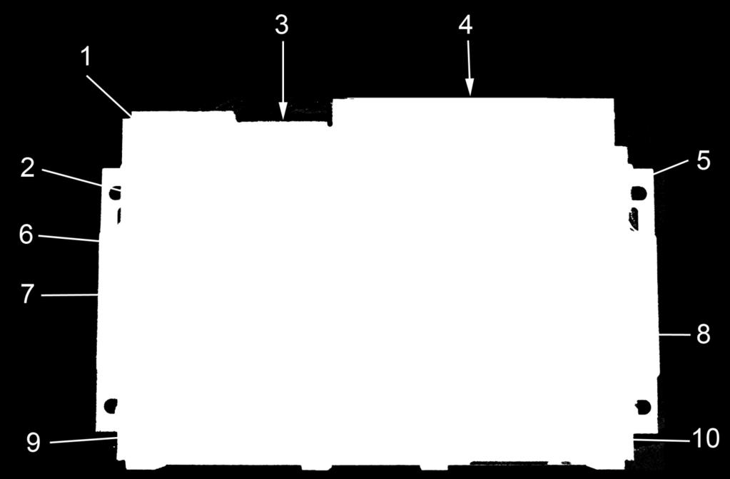 la tabella sotto) 7 Micro-deviatori per la selezione dello stato del canale 8 LED di stato (per ogni canale) 9 Morsetti di uscita 10 Morsetti di