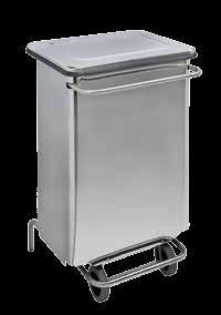 opzione separatore Due in uno (cod. 790699 - pag. 5) Mobile pedal waste bin Stainless steel body and lid Polished or brushed finish Push bar and pedal in coated steel or s.
