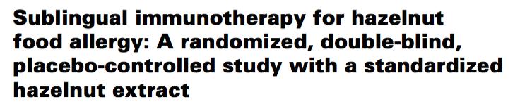 Studio randomizzato controllato in doppio cieco contro placebo di SLIT per nocciola 23 pazienti ( età 19-53 aa, media 29.