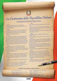 I0267 I principi fondamentali della Costituzione della Repubblica Italiana Manifesto in quadricromia da appendere in aula (f.