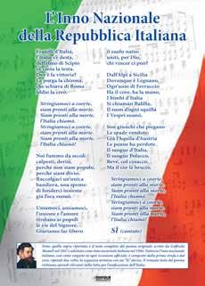 I0268 L'inno Nazionale della Repubblica Italiana Manifesto in quadricromia da appendere in aula (f.to 70x100).