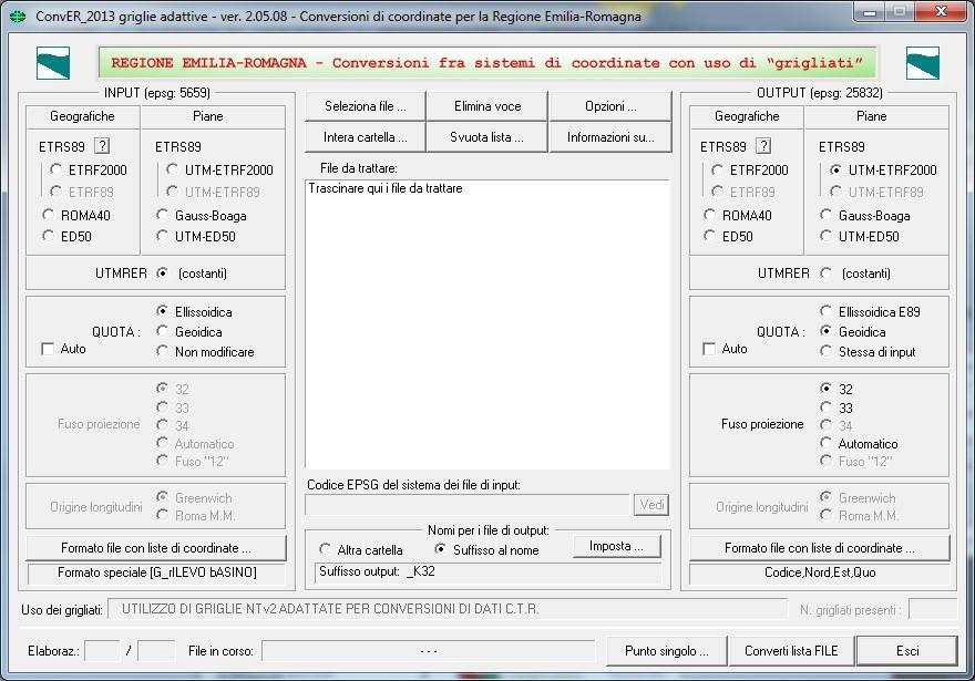 ETRS89 UTM Zona 32N (EPSG: 25832) esteso al fuso 33 come sistema principale in uso in regione e compliant dal p.d.v.