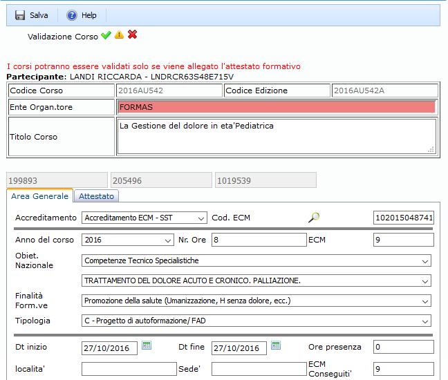 Selezionare la tipologia di accreditamento Scrivere il codice ECM evento Se il corso non è presente nella banca dati proseguire al paragrafo 4.