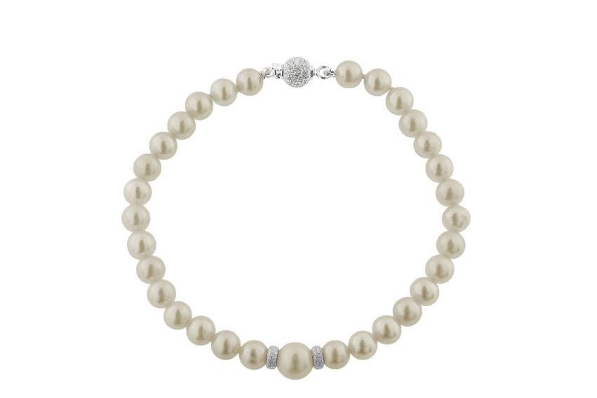 COLLANA B25 Filo di perle con centrale perla più grande e
