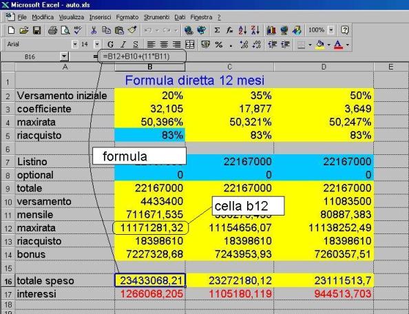 possono contenere: dati in vari formati formule che operano sui