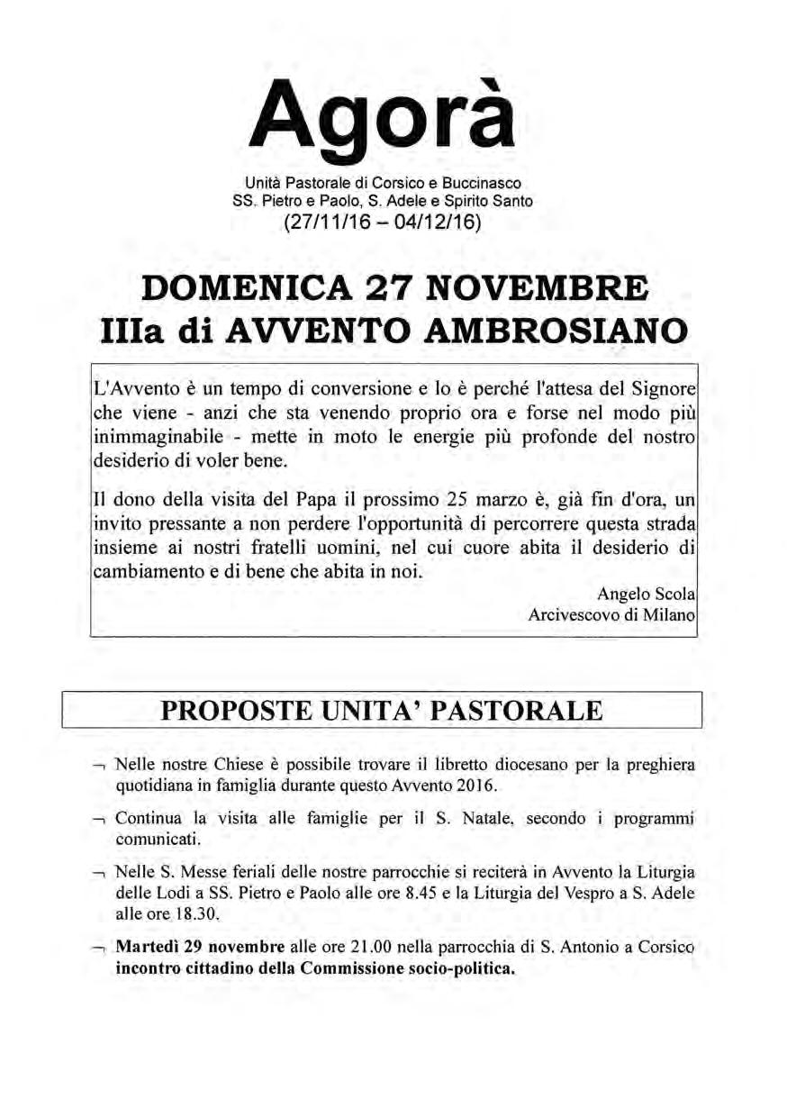 Agorà Unità Pastorale di Corsico e Buccinasco SS. Pietro e Paolo, 
